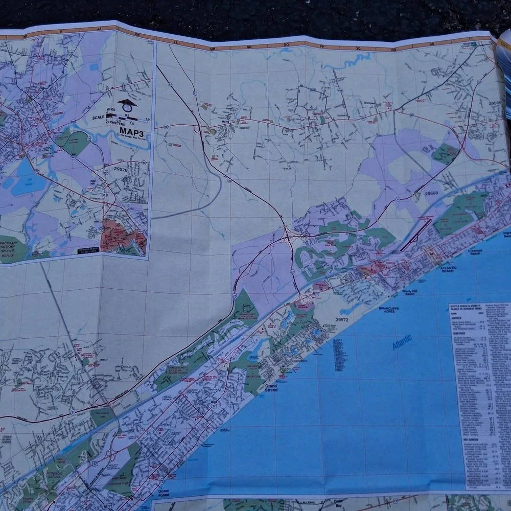 MYRTLE BEACH SOUTH CAROLINA SC City Series Map AAA Road Tour Map GUC